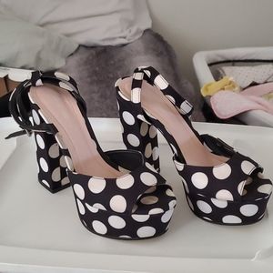 Andrea polka dot high heels